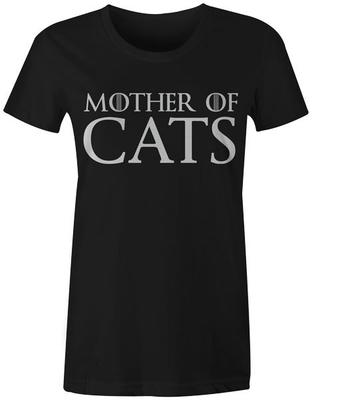 Mother Of Cats Womens T-Shirt Game Of Thrones Jon Snow Slogan Top Tee