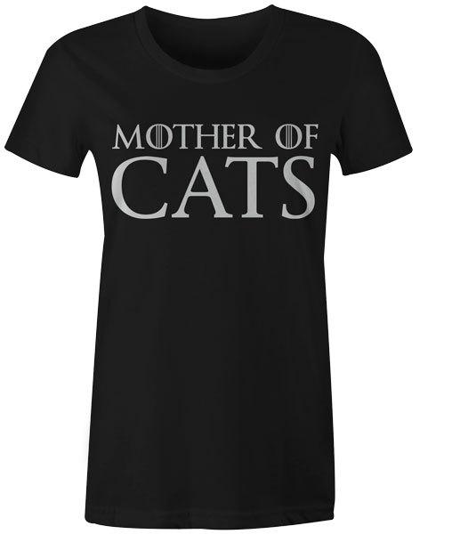 

Mother Of Cats Womens T-Shirt Game Of Thrones Jon Snow Slogan Top Tee 4XL