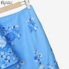 ZANZEA Women 3/4 Sleeve Blouse and Sheath Skirts Floral Print Elegant Two Piece Suit Sets