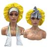 Free Sample Satin Sleep Bonnets with Elastic Tie Bands Custom Silk Hair Bonnets with Logo