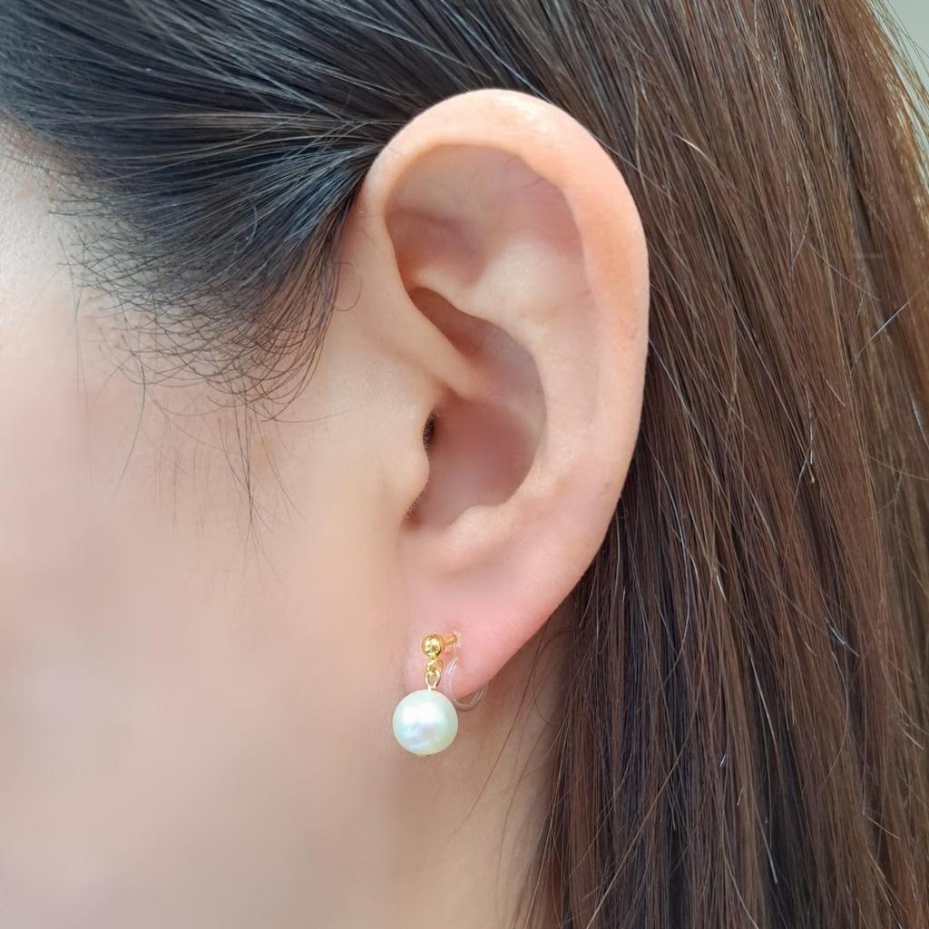 By Yumi Yumi Sienne Natural Metal Allergy Made In Japan [Produced Katsura] Non-pierced Earrings, Pearl, Stone, CZ, Compatible, Ladies, (3-piece Set)