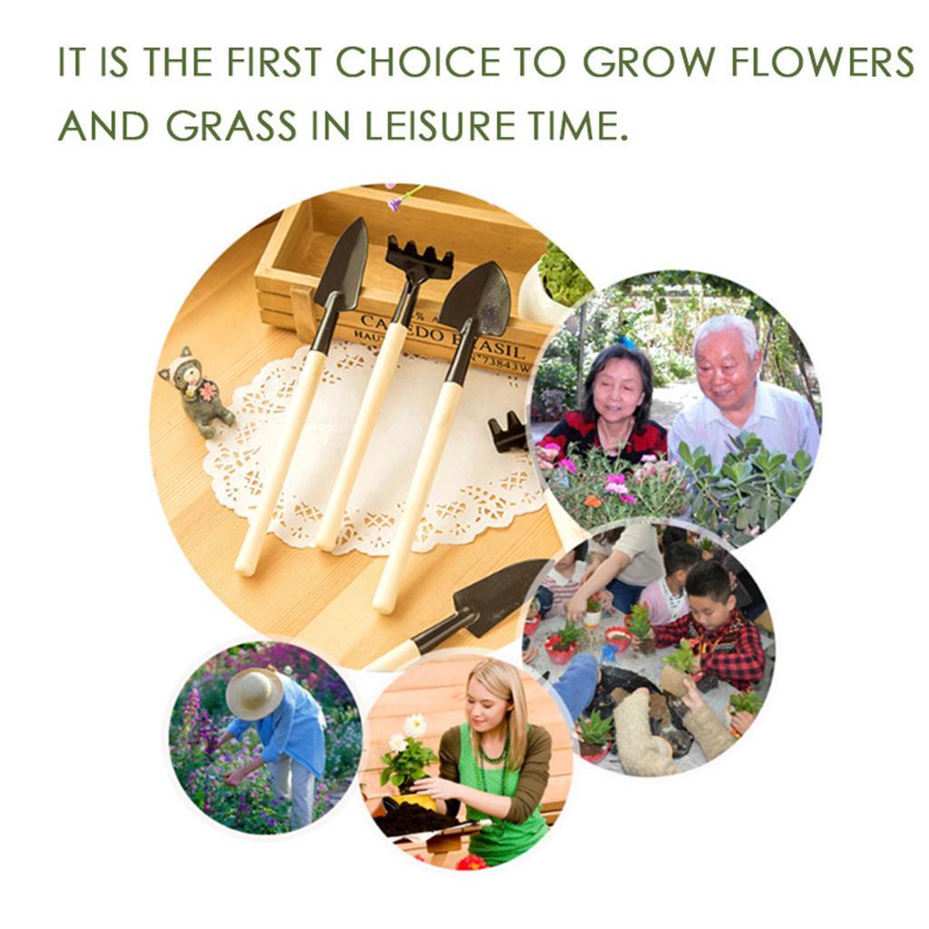 Plant Potted Bonsai Tool Gardening Kit Shovel Flower Pot Mini Spade Rake Wooden Handle Balcony Planting Tools