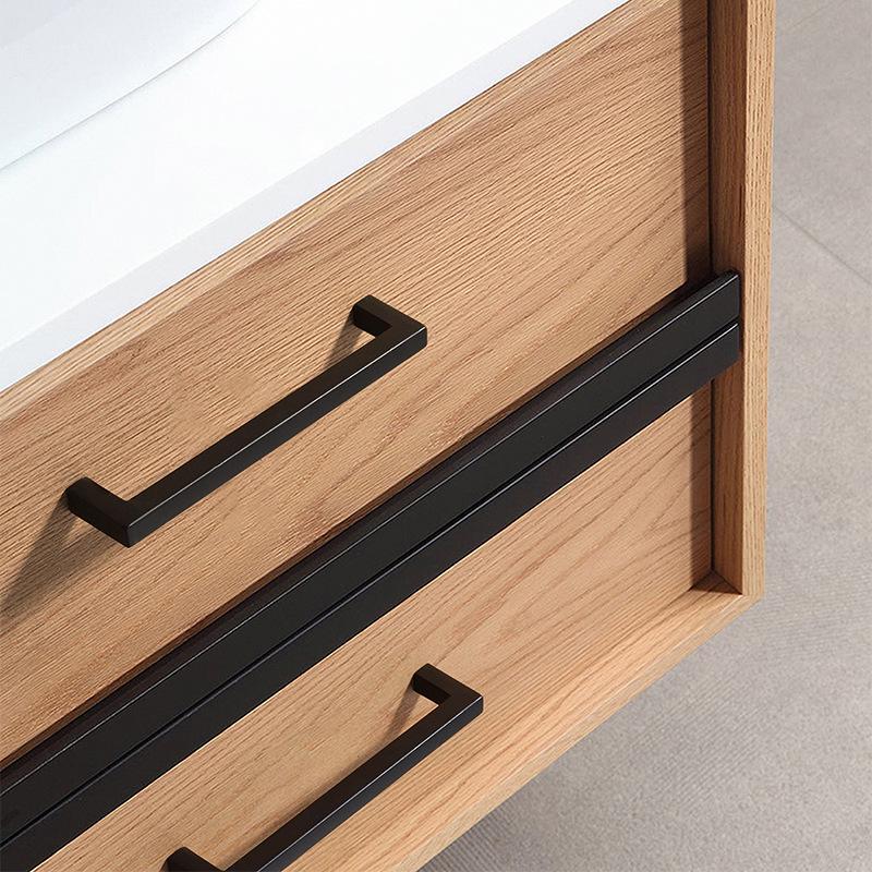 Square Bright Gold & Silver Kitchen Cabinet Handle - Modern Minimalist Black Aluminum Alloy Drawer & Wardrobe Handle
