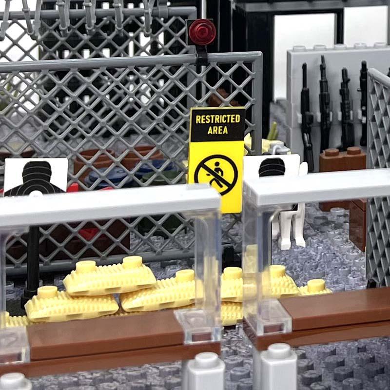 MOC Military Training Camp Outpost Shooting Range DIY Building Block Toys