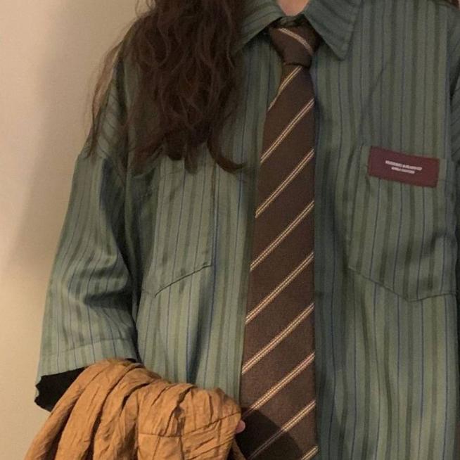 Vintage Loose Women Loose Short Sleeve Striped Shirt