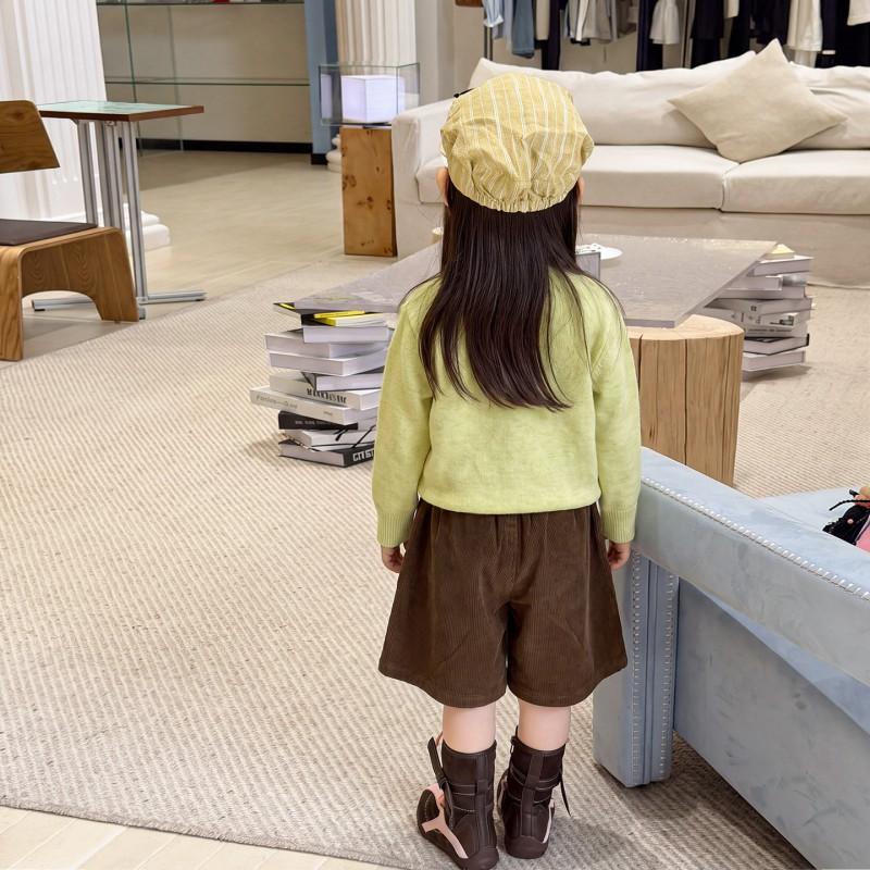 Girls Knit Cardigan Fall Casual Sweater Coat A Baby Clothes Solid Color Long Sleeve
