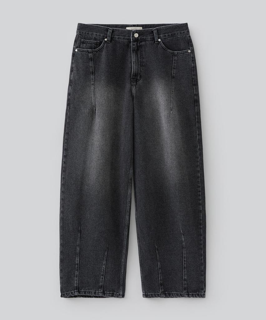 Pabeulega Contour Curved Denim Pants (Washed Black)