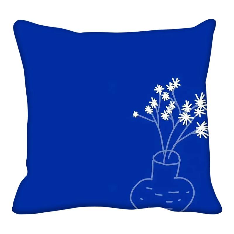 

для спальни гостиной дивана наволочки домашнего декора синий смешной смайлик 40x40cm