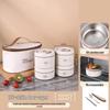 Round Multi-layer Stainless Steel Insulated Bento Box with Lid - Microwaveable Lunch Container for Office and Students.