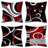 Geometric Red and Black Wave Decorative Pillowcase Car Ornaments Office Living Room Sofa Home Pillowcase