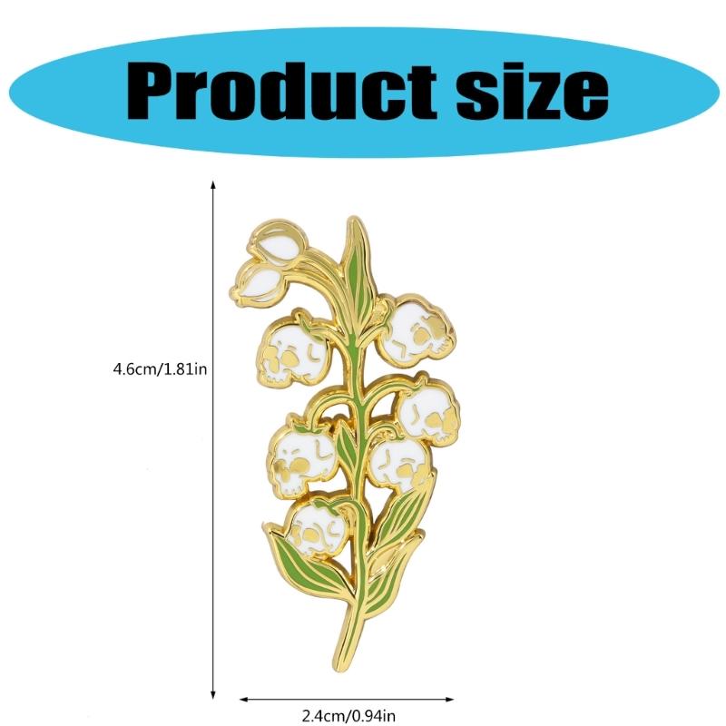 Skull Lilys of The Valley Brooch Unique Designs With Sturdy Alloy Materials for Parties Supplies and Festivals