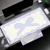 90x40 Cute Purple Bow Mouse Pad Large Office Keyboard Desk Pad Gamer Cabinet Deskmat Non-slip Rubber Base Tablemat for Girl Gift