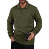 Men's Solid Color Sports Button Lapel Long Sleeve Tops Men's Casual Fashion Long Sleeve Tops