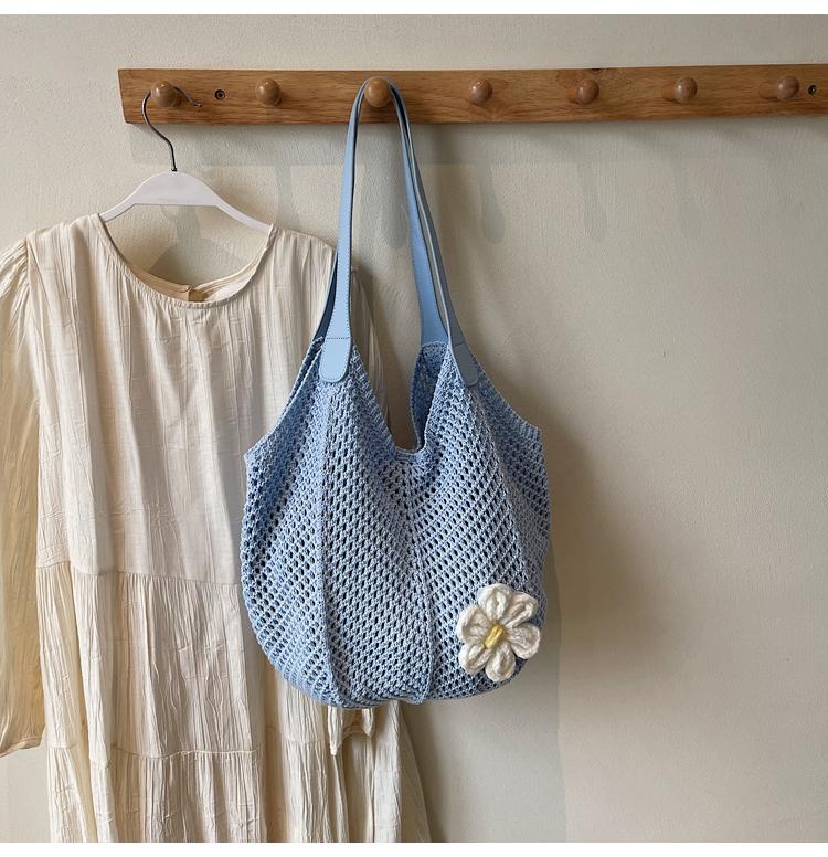 Látkové tašky přes rameno s velkou kapacitou Letní nové děrované dámské tašky Výprodej 2026 Nové plážové prázdninové květinové dámské kabelky