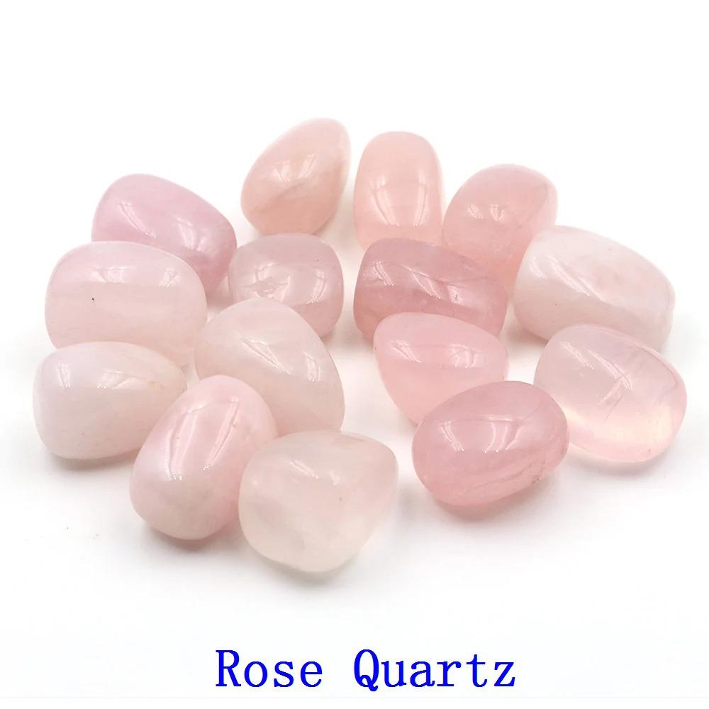Mixed Gemstone Assortment: Raw Crystal Pebbles, Crushed Stone, Red Agate, Lapis Lazuli, Rose Quartz, Red Jasper, Amethyst.