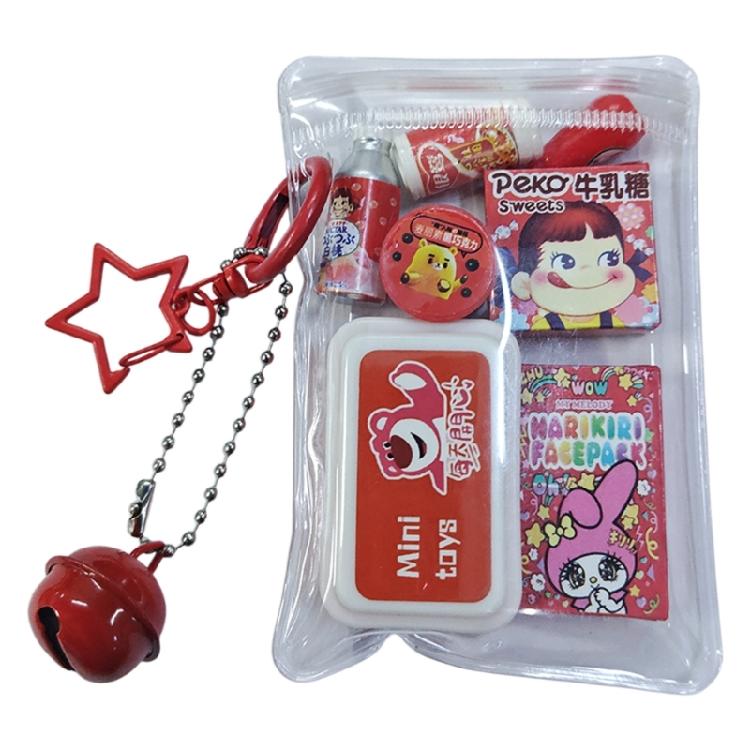 Tiny Food Themed Twist Egg Keychain Plastic Pendant Cute Backpack Charm Surprise Collectible Gift For Teens