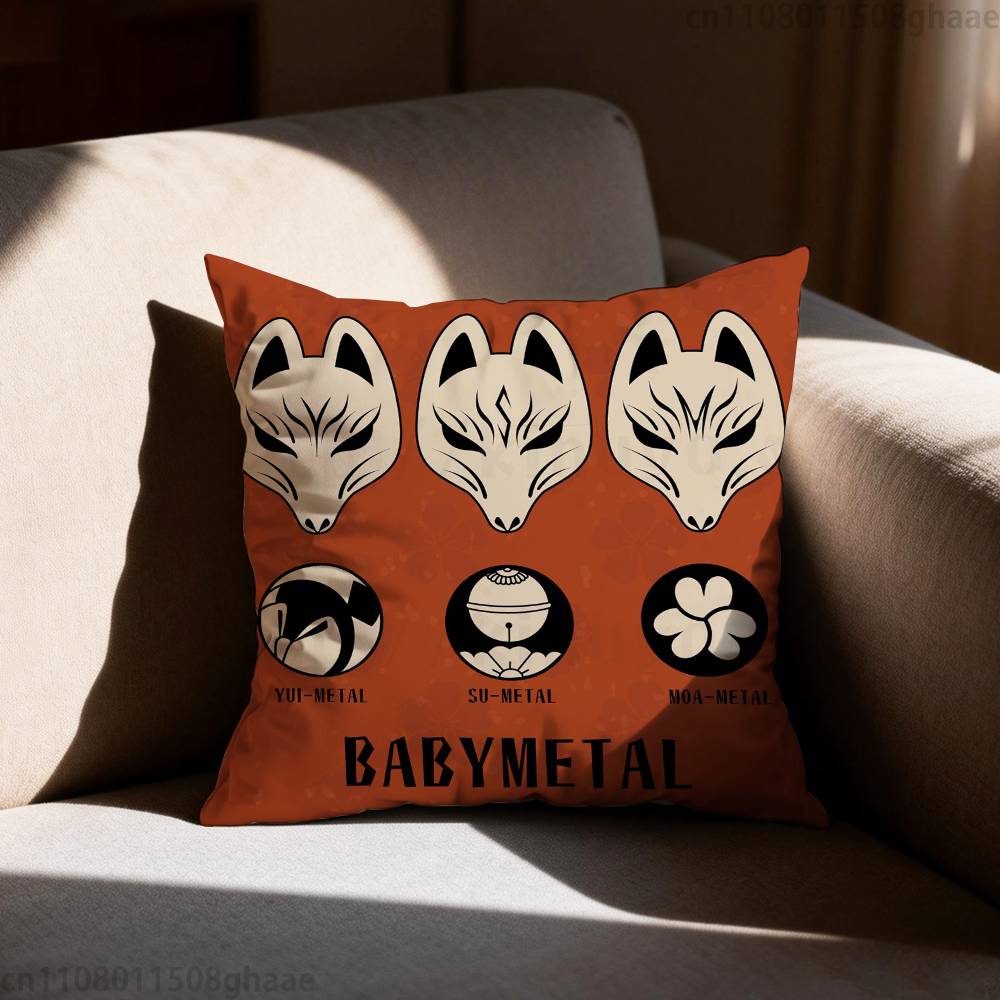 Band BBABYMETAL Pillow Case Square DoubleSided Printing Short Plush Sofa Cushion Cover Bedroom Bedside Pillow