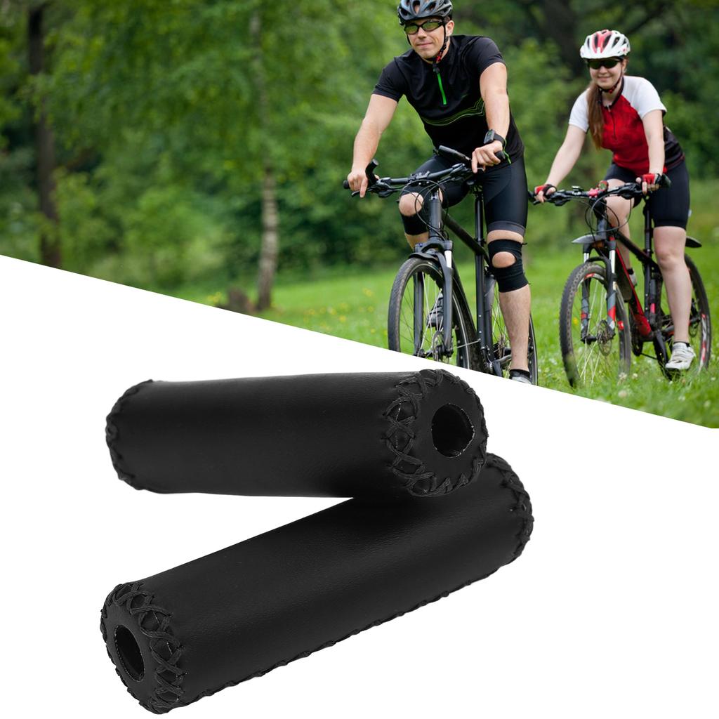 Bike Handlebar Grip Retro PU Leather   Handle Grips   Wear Resistant Handlebar Cover