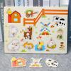 Children'S Montessori Early Education Panel Hand Grab Board 1-2 Years Old 3 Babies Wooden Puzzles Enlightenment Cognitive Pairing Educational Toys