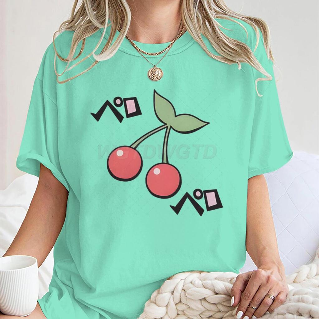 Y2k Harajuku Cherry Fashion Summer Tops Cartoon Cherry Design T-Shirt for Women Cherry Cartoon Aesthetic Vintage T-shirts
