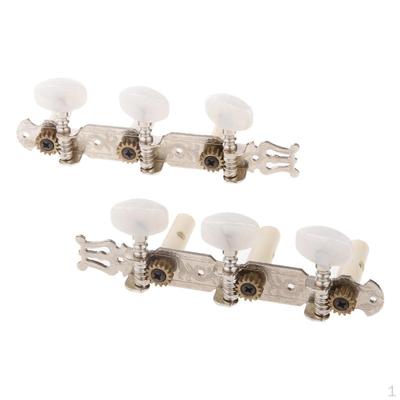 Boutons ronds gravés en argent, tête de Machine à chevilles de réglage pour guitare classique
