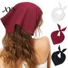Large Triangular Scarf Pure Color Headscarf, for Women, Adjustable Windproof Headscarf Strap Turban Headband, Soft Elastic Decorative Head Wrap Retro