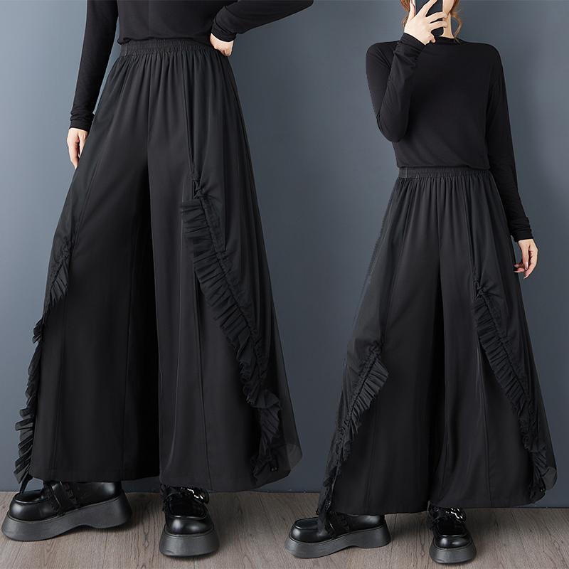 

DIMANAF Plus Size Women New Long Pants Black Loose Trousers Big Size Casual Spring Autumn Bottoms Fashion Lady one size чёрный