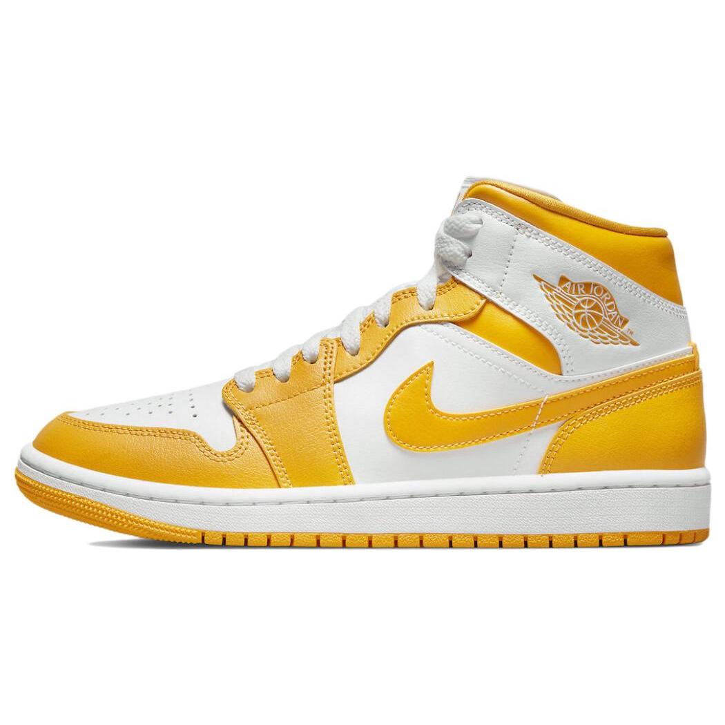 

Новые женские кроссовки JORDAN 1 Mid Белые/Университетский золотой BQ6472-117 36.5