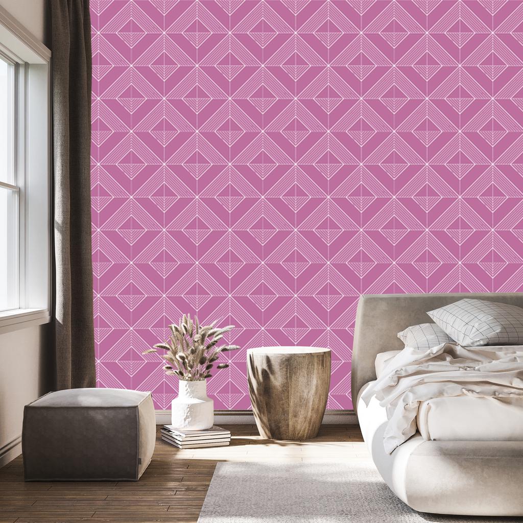 Geometric rhombus wallpaper purple, soft shapes 50x1000