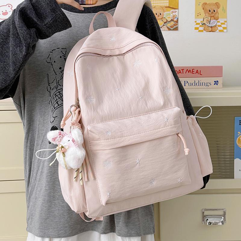 Schoolbag New Ins Wind Small Fresh White Bag Leisure Campus Primary School Students Light Simple Large Capacity Backpack