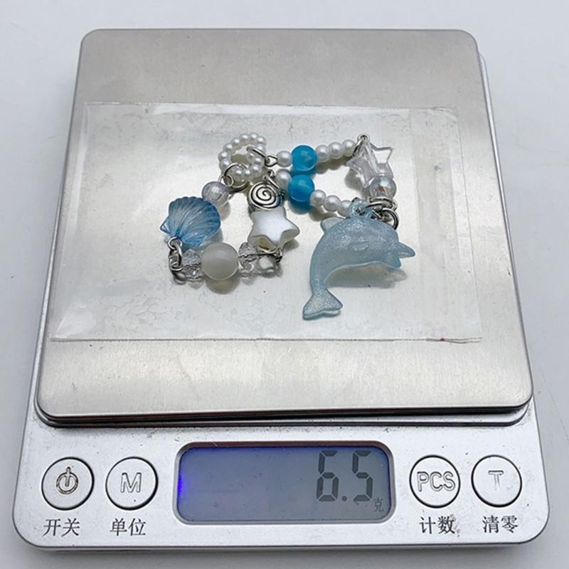 Handcrafted Dolphin Pendant Bracelet Cute Star Beaded Wristband Adjustable Chain Aesthetic Jewelry Gift for Women Girls