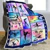 1pc Sport Girl Print Flannel Blanket, Soft Cozy Throw Blanket Nap Blanket For Travel Sofa Bed Office Home Decor, Birthday