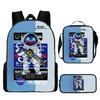 New Astronaut Spaceman Backpack for Kids School Cartoon Bookbag 3-Piece Set with Crossbody Bag Lightweight