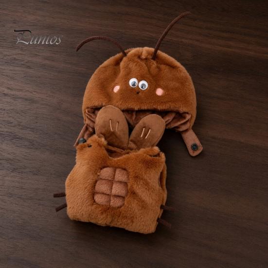 Zweiteiliges Haustierkostüm 1 Set Lustiges Kakerlakenkostüm, Verstellbare Kopfbedeckung und Ärmelloses Tanktop, Foto Outfit Plüsch Gemütlich für Kleine Mittlere Hunde