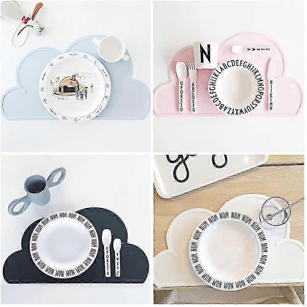 Cloud-Shaped Silicone Kids Placemat, 47.5 x 27 cm