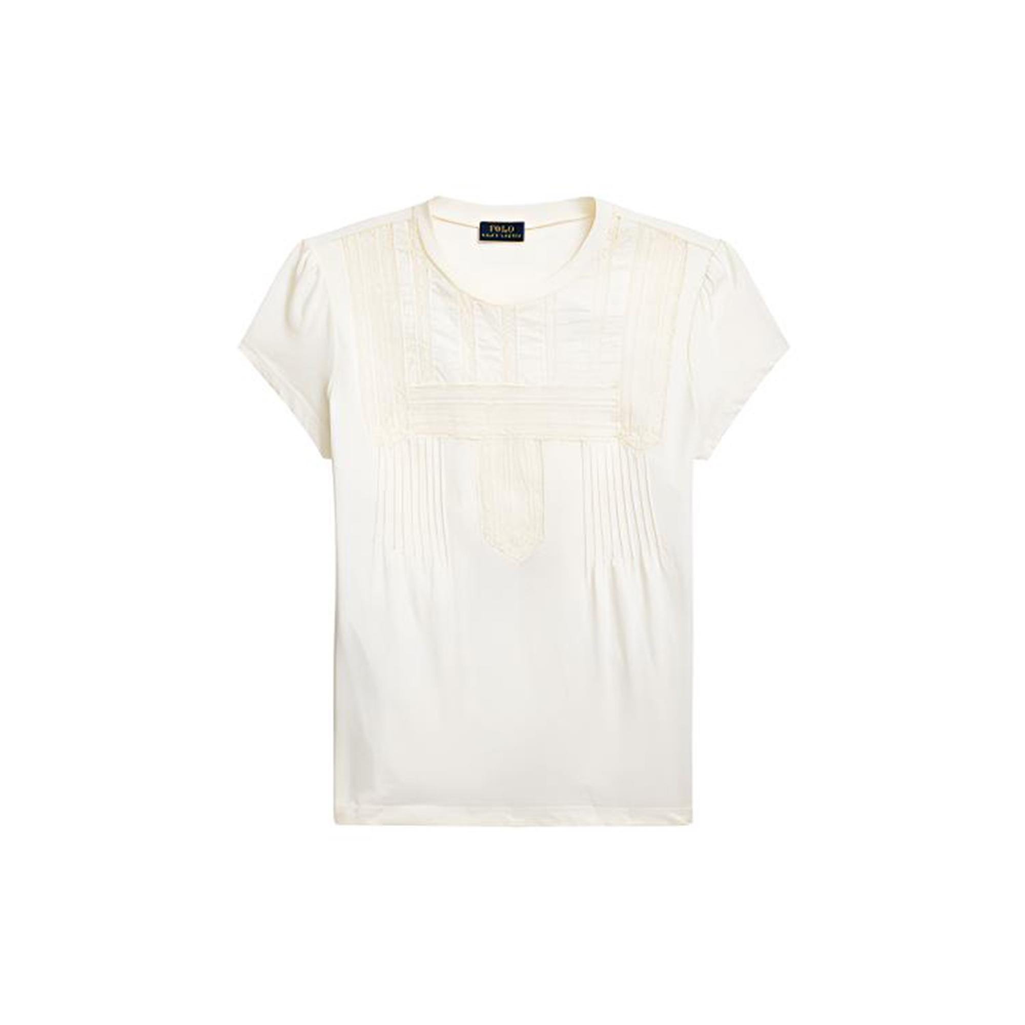 

Polo Ralph Lauren Ss21 Простая трикотажная хлопковая футболка с круглым вырезом и коротким рукавом для женщин, топы белого цвета WMPOKNINC020069 XS