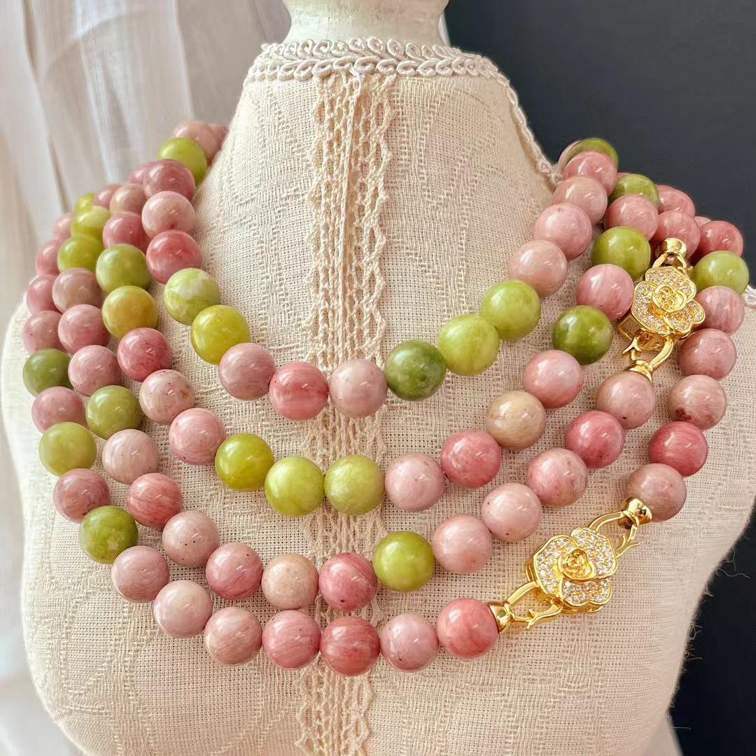 

Vintage High-Grade Mahogany Pattern Southern Jade Contrasting Color Necklace Collarbone Chain