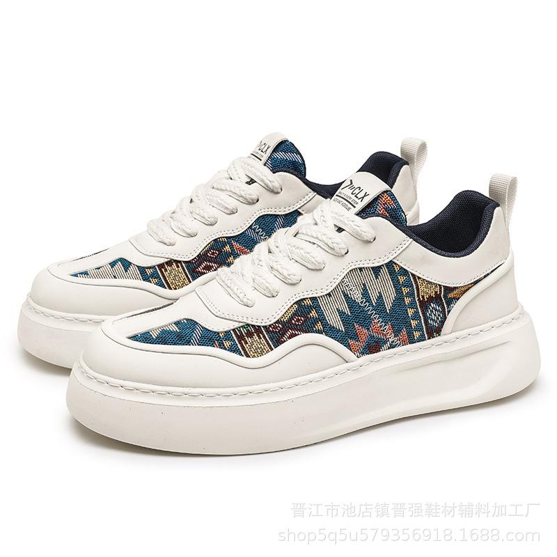 Men's High-quality Sports Versatile Fashion Breathable Casual Shoes Low-top Ethnic Style Trend Color Matching Explosion Comfortable Board Shoes