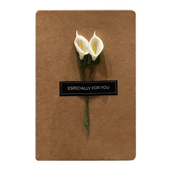 

Artificial Flower Greeting Card with Envelope Creative Birthday Thanksgiving Mother’s Day Card Unique Gift for Loved Ones B хаки