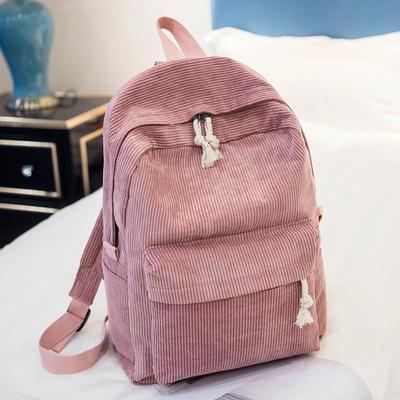 Korean Harajuku Style Corduroy Backpack for Women - Junior High School & College Casual Shoulder Bag