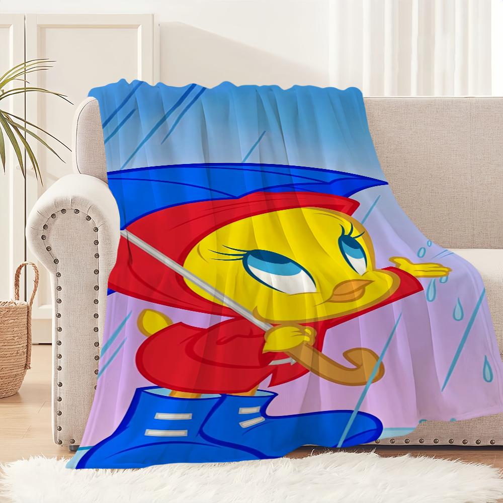 Cartoon Bird Cute T-Tweety Blanket Plush Nap Sofa rug for Living Room Warm Office Bedroom Birthday Home Travel Kid Gifts