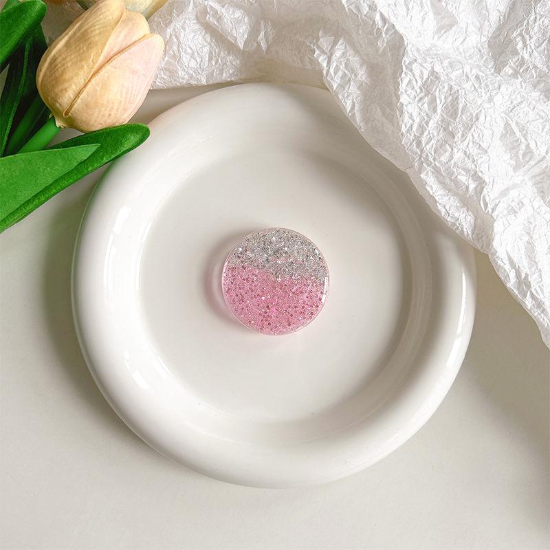 Color Love Glitter Mobile Phone Airbag Holder Wind Paste Retractable Round Lazy Ring Buckle