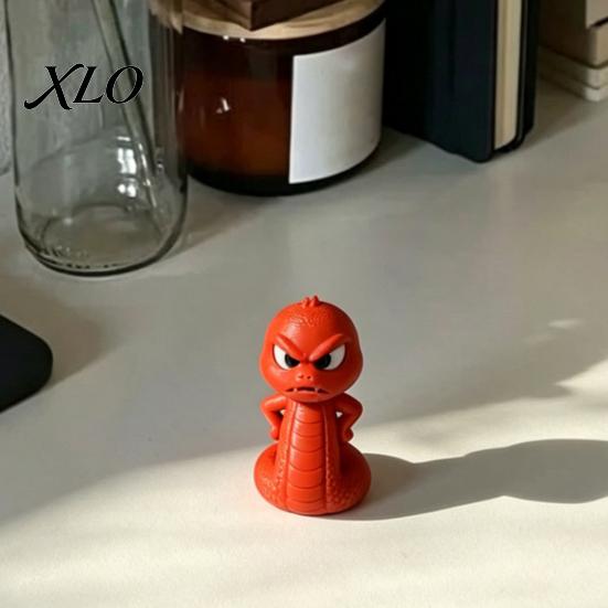 Desktop Decoration Ornament 3D Printed Snake Ornament, Cartoon Angry Little Figurine, Office Desk Decor Durable PLA for Home Display Funny Gift