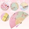 Boshiho Folding Floral Japanese Japanese Accessory Women's Fan, Bamboo, Rayon, Print, Stylish, Style, Elegant, Gorgeous,