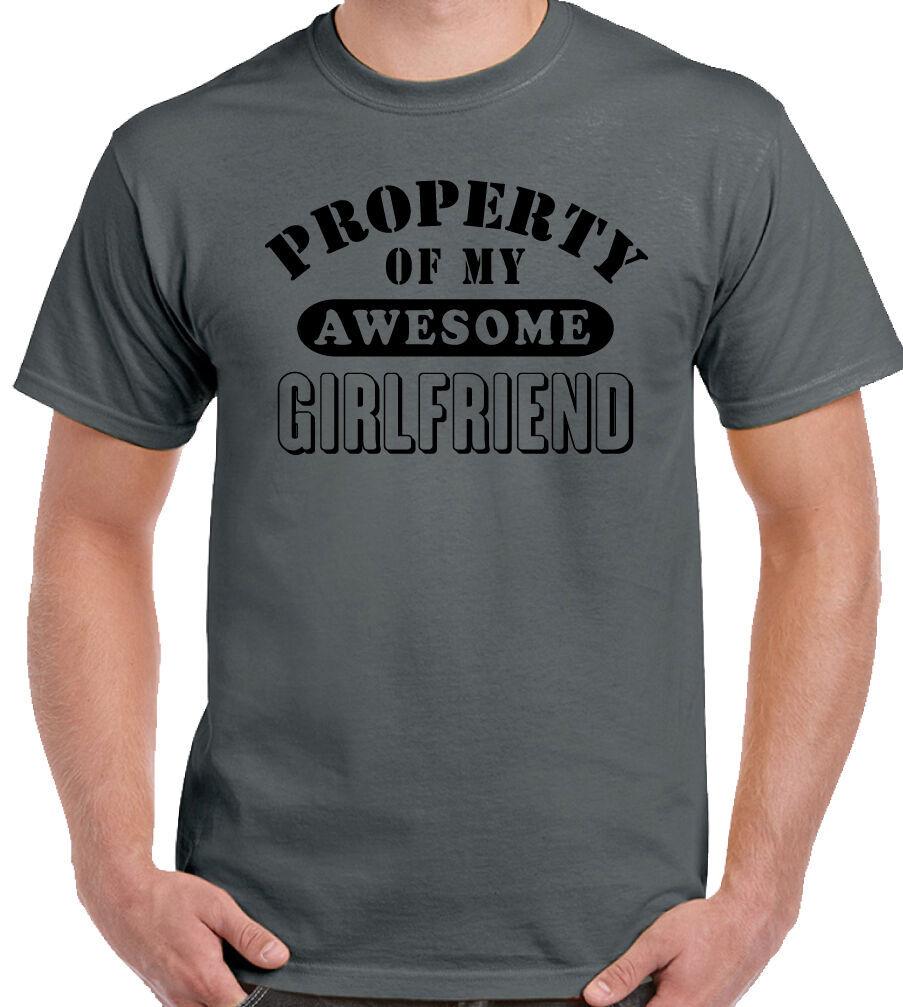 Awesome T-Shirt Girlfriend Property Of My Mens Funny Valentines Day Boyfriend S