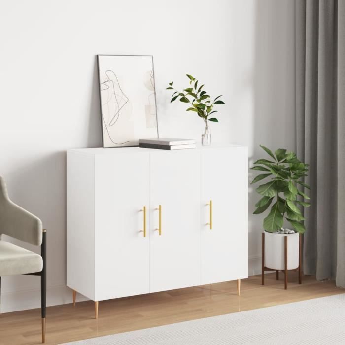 VidaXL Buffet blanc 90x34x80 cm bois d'ingénierie 828092