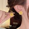 Fashion Gold Rose Stud Earrings for Women's High-end Sense of Trendy and Cool Personality Earrings, Versatile High-end Simple Ear Jewelry Wholesale