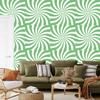 Hippie Wallpaper Background Green, White and Mint for Living Room and Bedroom 50x1000
