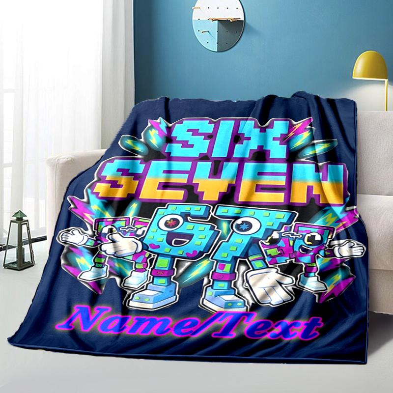 1PC Custom Name "Six Seven Adventure" Flannel Blanket Versatile,all-season Throw Suitable for the Living Room,bedroom,camping,travel,and Gift