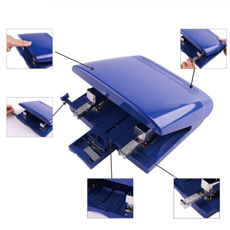 Double Head Stapler Heavy Duty Basic Stapler Labor-Saving Desk Stapler 50 Sheets Capacity Stapling Machine for Office